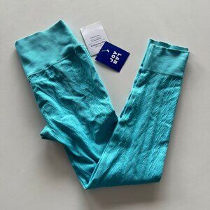 JoyLab Women's Seamless Cable Knit 7/8 Leggings - Sky Blue Small